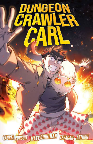 Dungeon Crawler Carl Webtoon cover — Carl and Princess Donut, by Laurel Pursuit, Matt Dinniman, Tevagah and Aethon