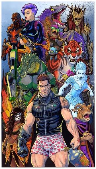 Dungeon Crawler Carl fan art — Carl, Donut, and the cast of the dungeon